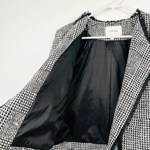 Dorothee Schumacher Houndstooth Black & White Tweed Blazer Jacket Sz 5/US 10 - Picture 6 of 9
